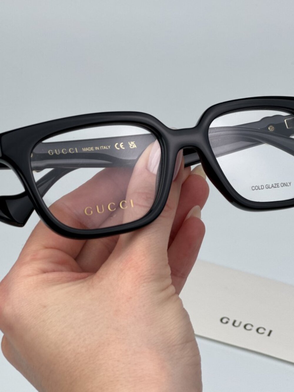 Gucci GG1536O 001 BRAND NEW Eyeglasses Black Square Women